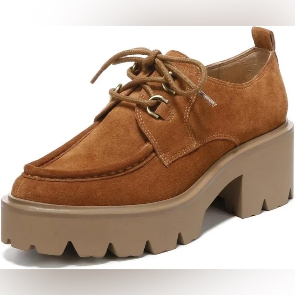Sam Edelman Suede Monna Lace Up Lug Platform Oxford Shoes - Frontier Brown